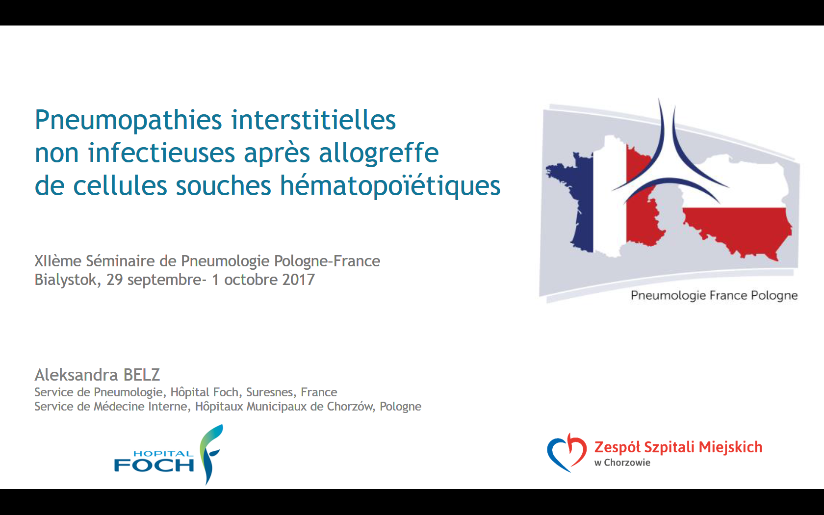 Pneumopathies interstitielles non infectieuses après allogreffe de cellules souches hématopoïétiques. Aleksandra BELZ