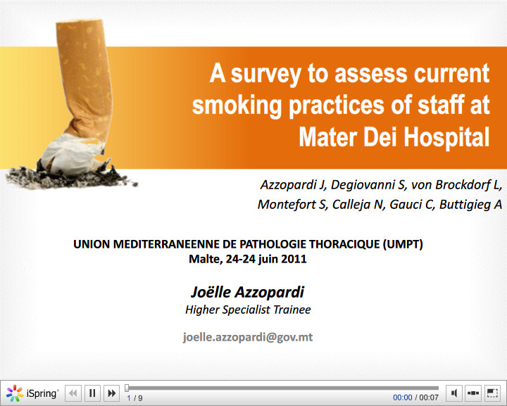 A survey to assess current smoking practices of staff at Mater Dei Hospital. Joelle Azzopardi