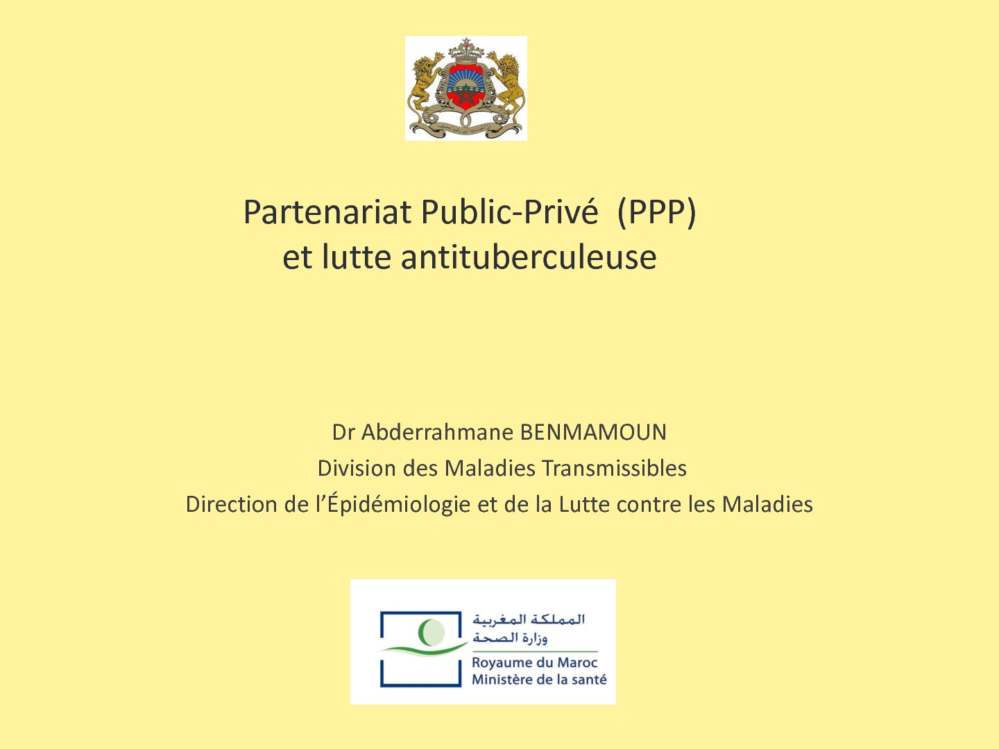 Partenariat Public-Privé (PPP) et lutte antituberculeuse. Abderrahmane BEN MAMOUN