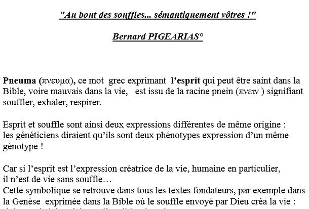 Au bout des souffles... sémantiquement vôtres !  Bernard Pigearias