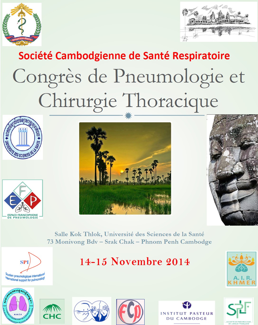 Affiche du Congrès Cambodgien des maladies respiratoires et de chirurgie thoracique 