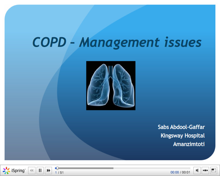 COPD Management issues. Sabs Abdool-Gaffar