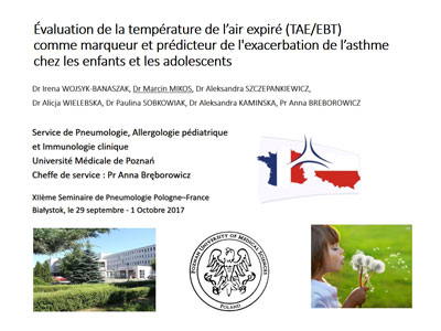 Évaluation de la température de l’air expiré (TAEEBT) comme marqueur et prédicteur de l'exacerbation de l’asthme chez les enfants et les adolescents