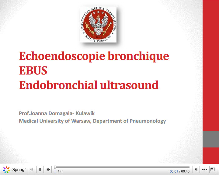 Echoendoscopie bronchique. Joanna Domagala