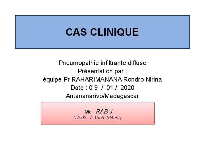 Pneumopathie infiltrante diffuse