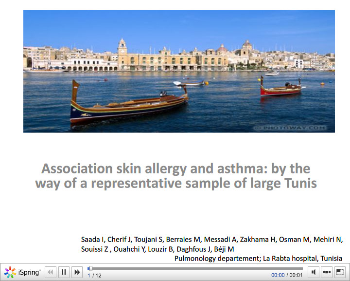 Association skin allergy and asthma by the way of a representative sample of large Tunis. I. Saada