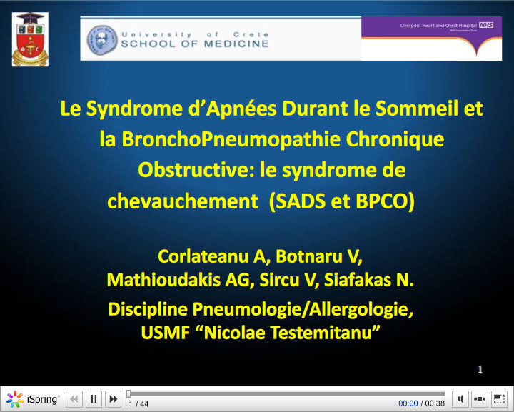 Le Syndrome d’Apnées Durant le Sommeil et la BronchoPneumopathie Chronique Obstructive. le syndrome de chevauchement (SADS et BPCO). A. Corlateanu