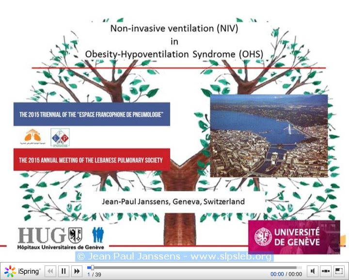 La ventilation non invasive dans les obésités morbides. Jean Paul JANSSENS