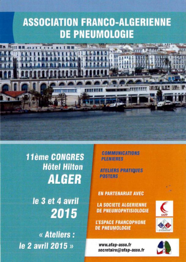 Programme du 11ème Congrès de L'AFAP. Alger 2015